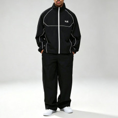 Custom Sets Contrast Piping Screen Print Windbreaker 2 Pieces Wide Leg Baggy Nylon Jacket Set Trousers Men's Urban Techwear Set,Leading Custom Apparel Manufacturer | Your Trusted China Sourcing Partner | YC/YUECHI,Custom Contrast Piping Screen Print Windbreaker 2 Pieces Wide Leg Baggy Nylon Jacket Trousers Men's Urban Techwear Set