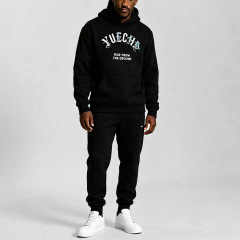 Custom Men's Winter Streetwear Regular Fit Pullover Hoodie Tracksuit Eco-friendly 440 Grams Fleece Screen Print Cuffed Jogger
