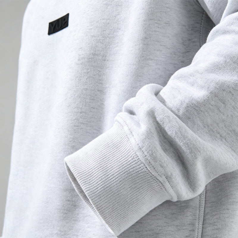 Custom Applique Embroidery Crewneck Pullover Regular Fit Light Heather Grey 2-Piece Cotton Fleece Men's Winter Streetwear Casual