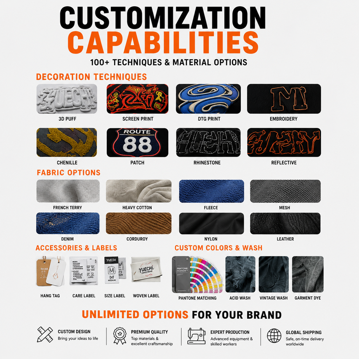Custom Men Oversized Fit Full Zip Hoodie Tracksuit 100% Cotton French Terry Washed Distressed Applique Embroidery Wide Leg