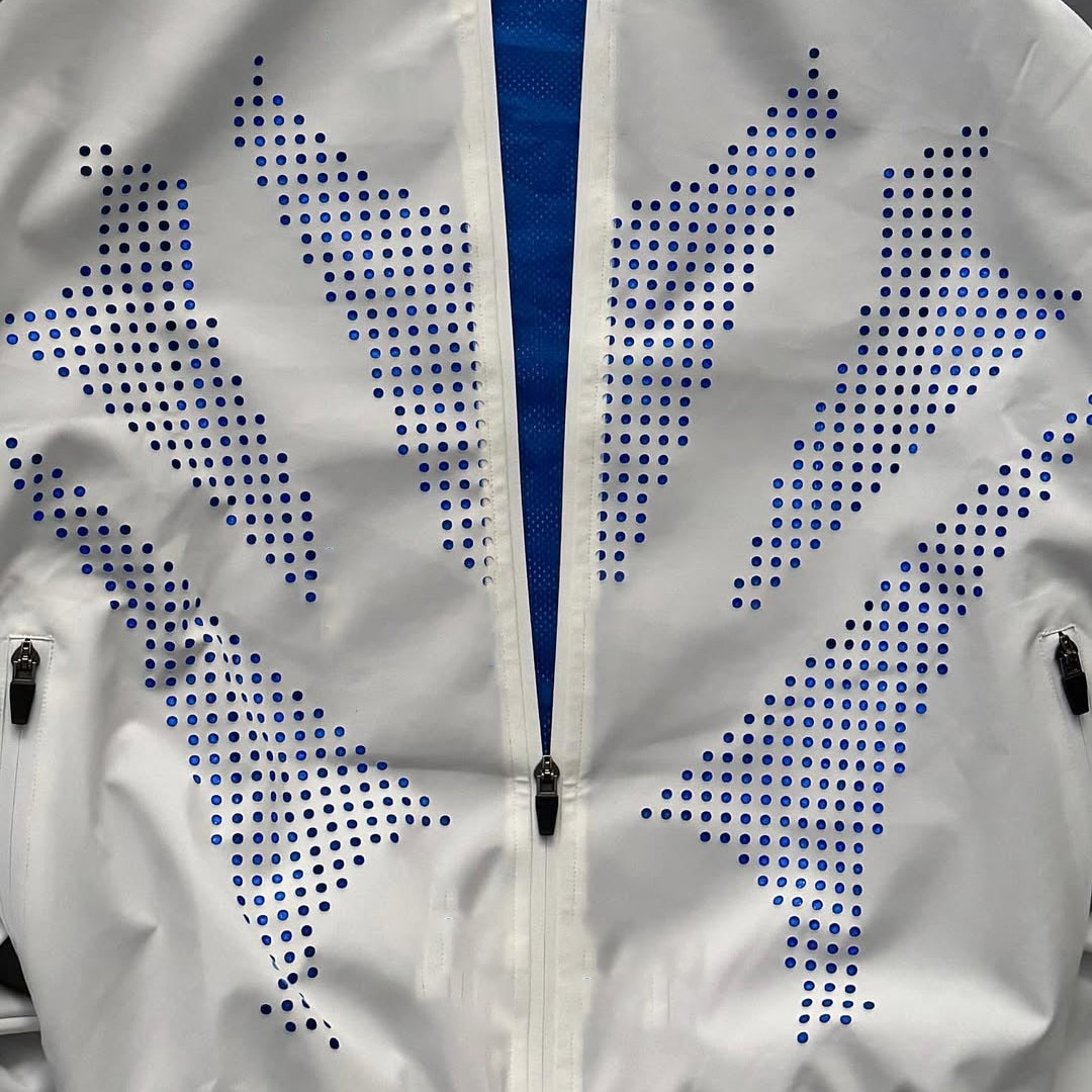Custom Men Oversized Windbreaker Short Set 220GSM Woven Fabric Windproof Waterproof Laser Perforated Street Functional Tracksuit