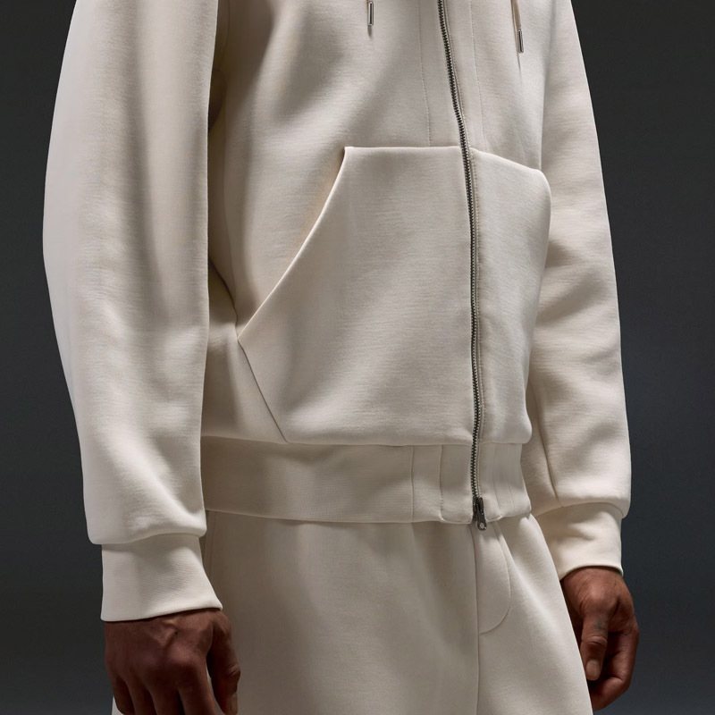 Men Full Zip up Embroidered Hooded Tracksuit Oversized Baggy Trousers Elastic Drawstring Waist Heavyweight Jersey Two Piece Set