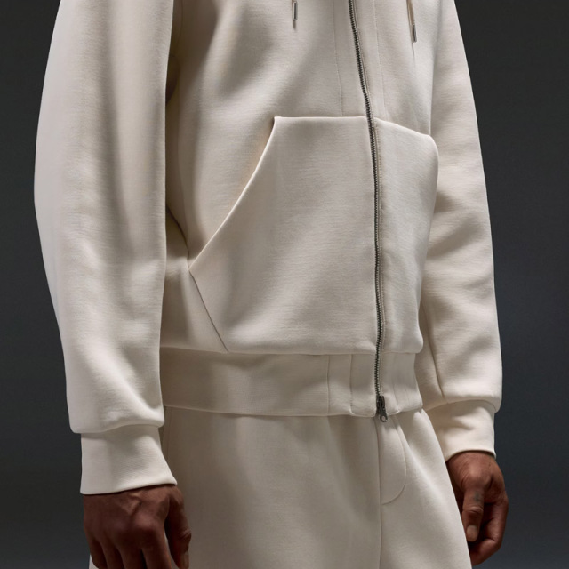 Men Full Zip up Embroidered Hooded Tracksuit Oversized Baggy Trousers Elastic Drawstring Waist Heavyweight Jersey Two Piece Set