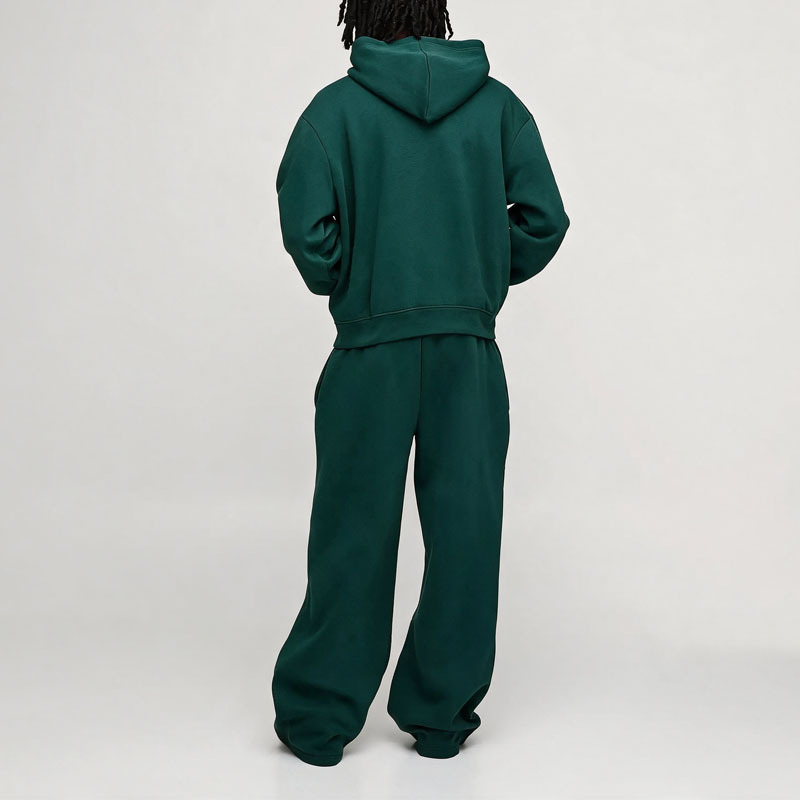 Custom Men Oversized Boxy Embroidered Hoodie Wide Leg Sweatpants Fleece Tracksuit 100% Cotton Two Piece Set Letter Streetwear