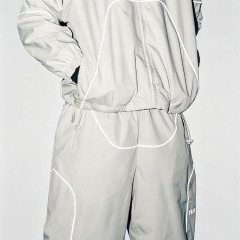 OEM Custom logo Men's Waterproof Reflective Windbreaker Nylon Polyester Zip up Track Jacket and Pants Set Tracksuit