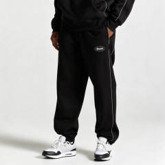 Custom Men Boxy Oversized Hoodie Jogger Pants 2 Piece Set 100% Cotton Fleece Reflective Piping Embroidery Rubber Patch Tracksuit