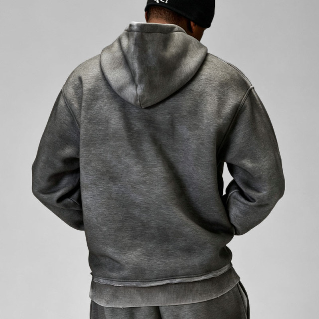 Custom Men's Oversized Fit Tracksuit Heavyweight 450 Gsm Fleece Distressed Cracked Spray Printing Graphic Cargo Baggy 2 Piece