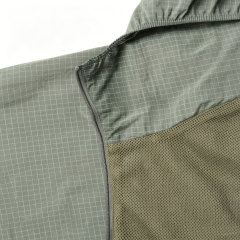 Custom Logo 100% Nylon Men's Tracksuit Set Sage Green Ripstop Grid Hooded Windbreaker Jacket Jogger Pants Two Piece Streetwear