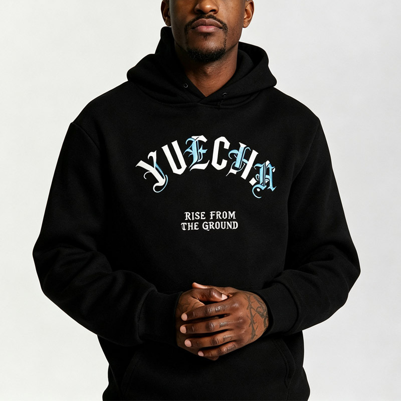 Custom Men's Winter Streetwear Regular Fit Pullover Hoodie Tracksuit Eco-friendly 440 Grams Fleece Screen Print Cuffed Jogger