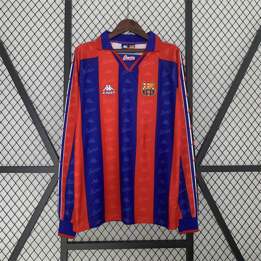 Retro 96/97 long sleeve Barcelona home jersey Fan Version