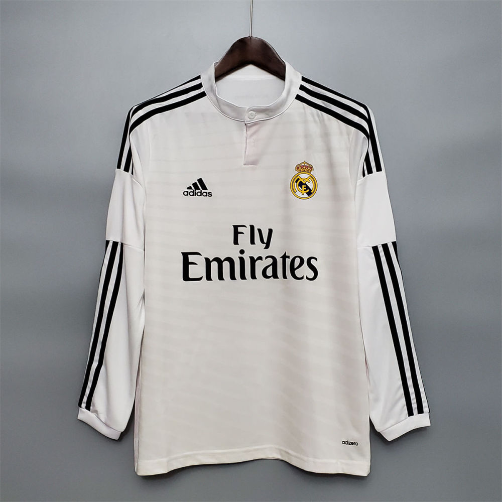 Retro 14/15 Long Sleeve Real Madrid home  jersey Fan Version