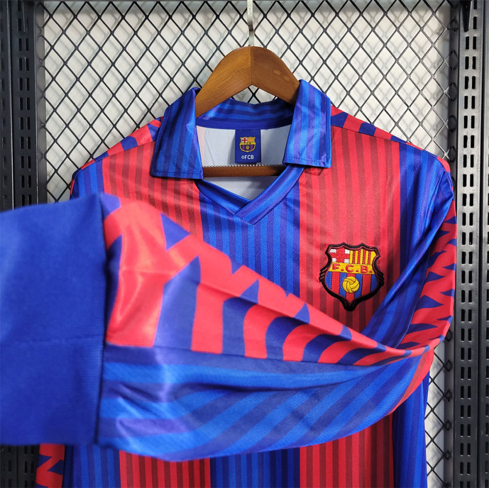 Retro Barcelona 92 Home Long Sleeve jersey Fan Version