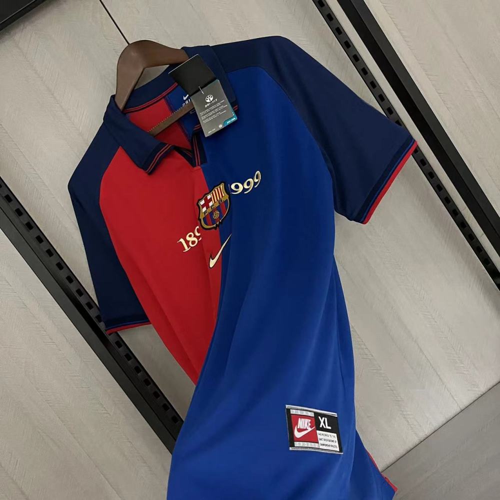 Retro Barcelona 99/00 100th Anniversary version home jersey Fan Version
