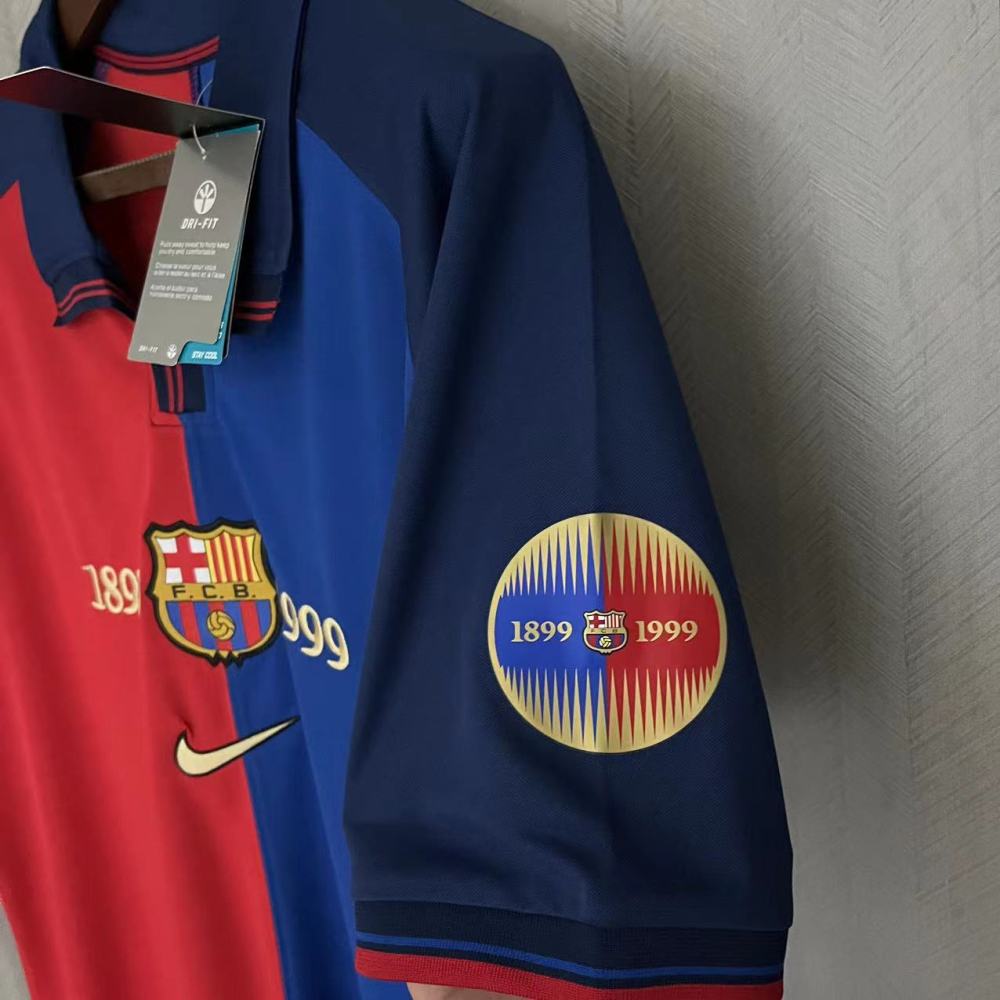 Retro Barcelona 99/00 100th Anniversary version home jersey Fan Version