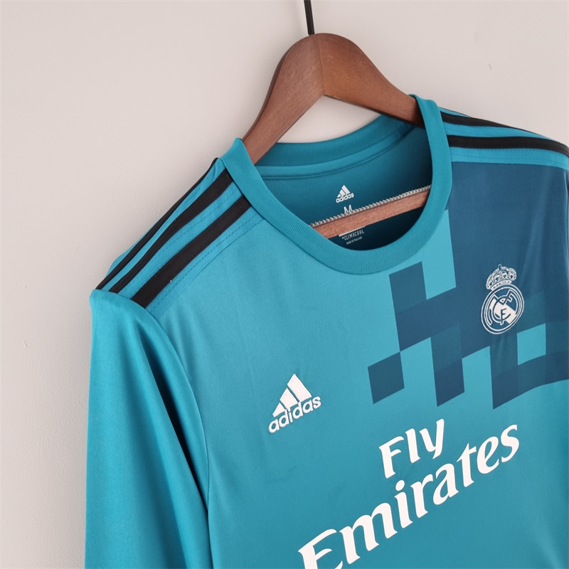 Retro 17/18 Real Madrid long sleeve third away jersey Fan Version