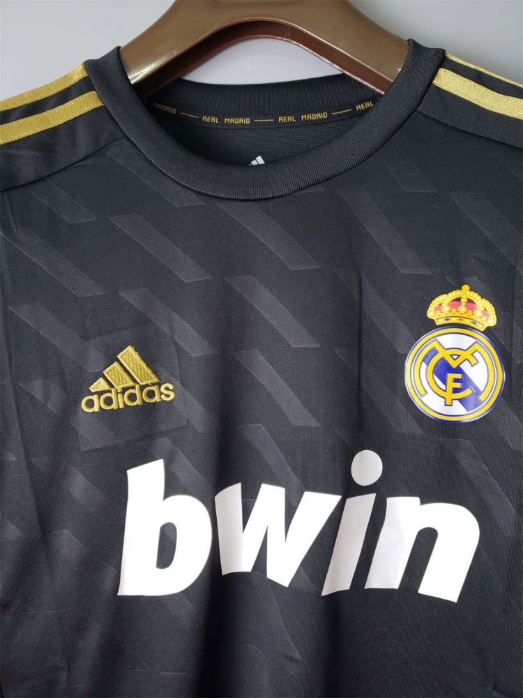 Real Madrid 2012 black Retro jersey Double Long Sleeves Fan Version
