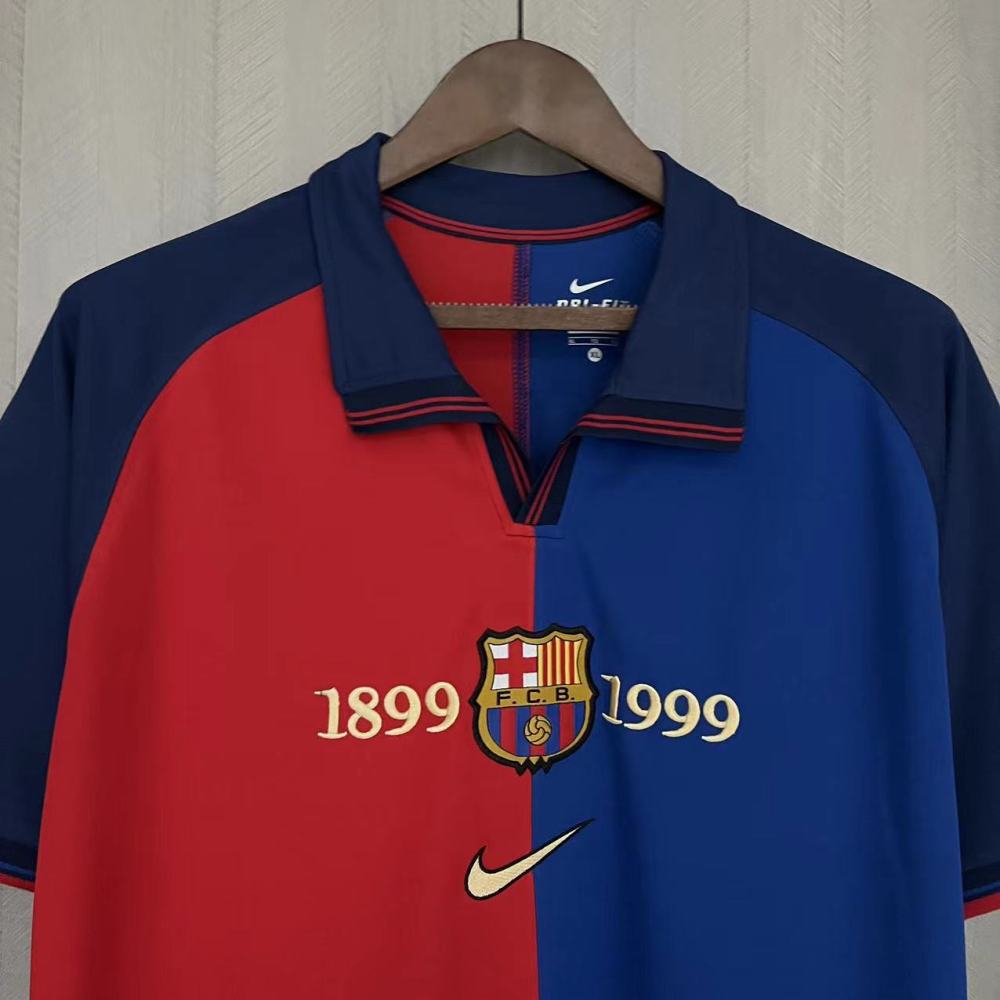 Retro Barcelona 99/00 100th Anniversary version home jersey Fan Version