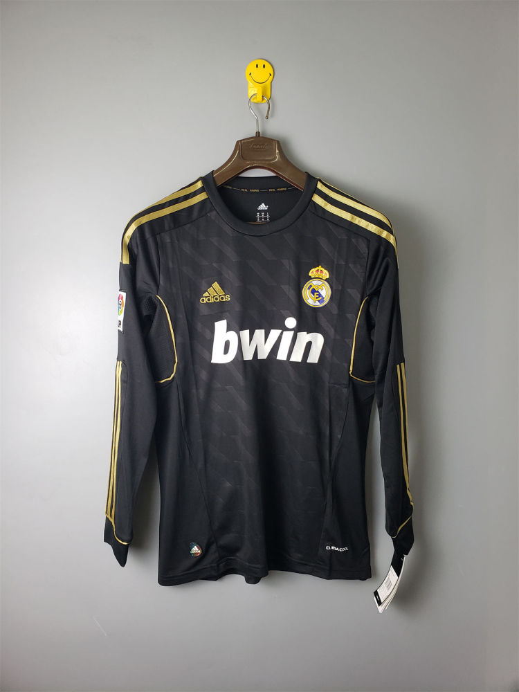 Real Madrid 2012 black Retro jersey Double Long Sleeves Fan Version