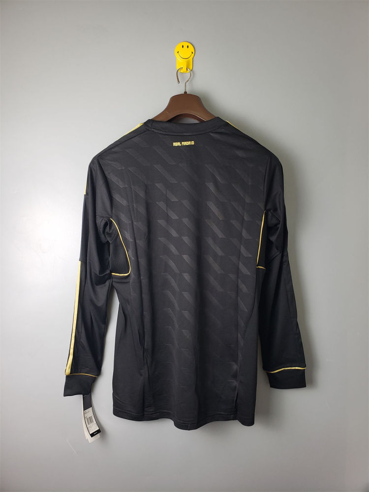 Real Madrid 2012 black Retro jersey Double Long Sleeves Fan Version
