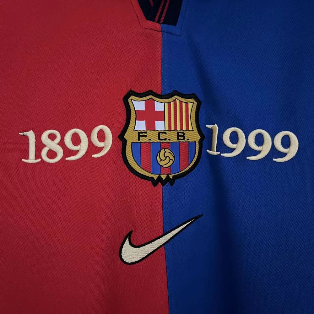 Retro Barcelona 99/00 100th Anniversary version home jersey Fan Version