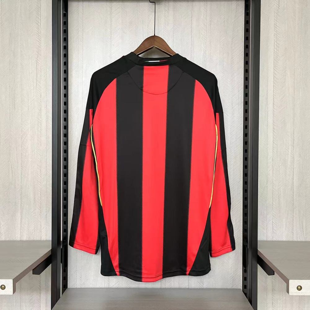 Retro AC Milan 10/11 Long Sleeve Home jersey Fan Version