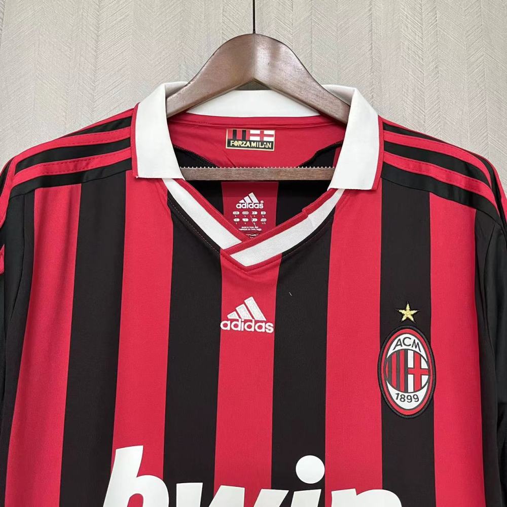 Retro AC Milan 09/10 Long Sleeve Home jersey Fan Version