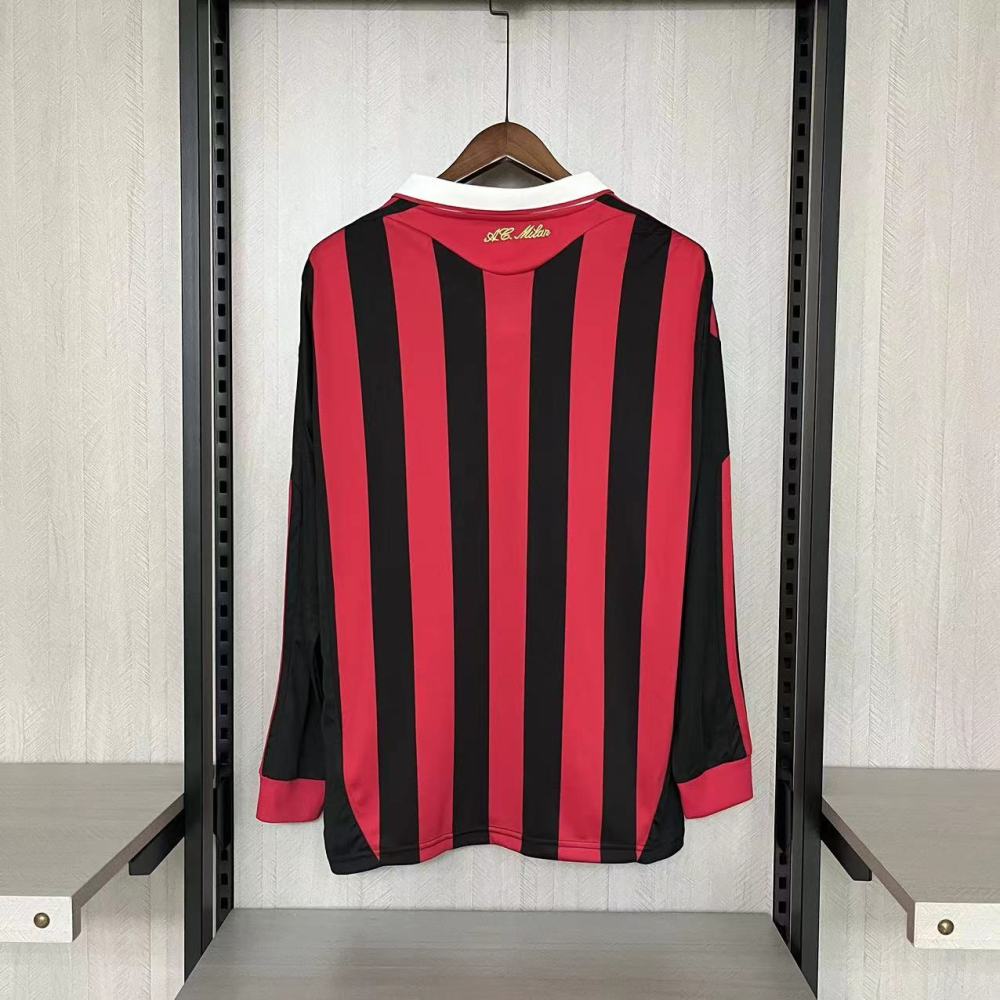 Retro AC Milan 09/10 Long Sleeve Home jersey Fan Version