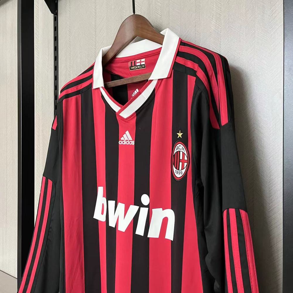 Retro AC Milan 09/10 Long Sleeve Home jersey Fan Version