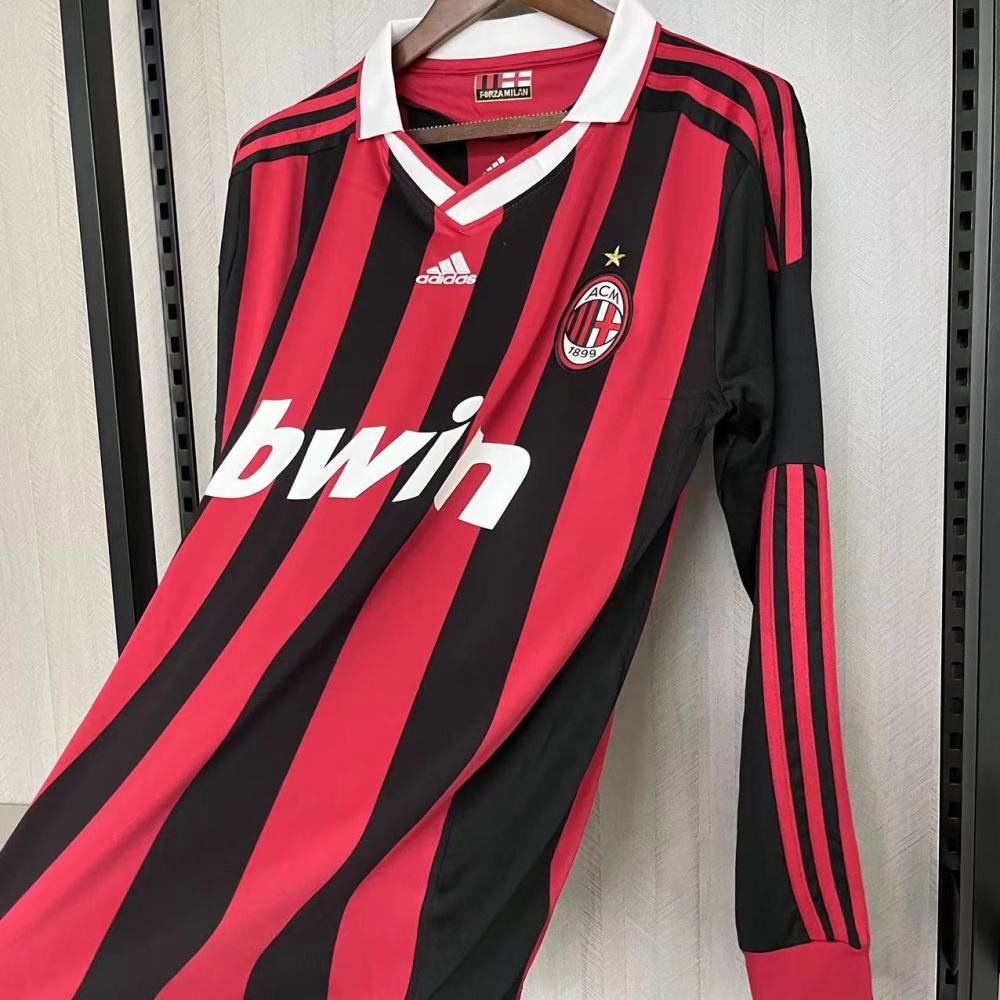 Retro AC Milan 09/10 Long Sleeve Home jersey Fan Version