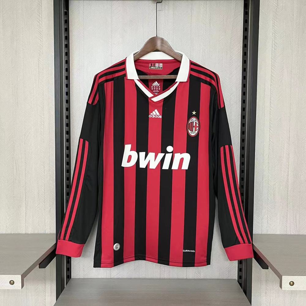 Retro AC Milan 09/10 Long Sleeve Home jersey Fan Version