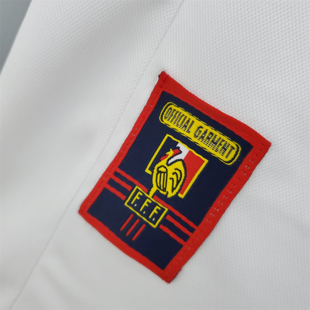 Retro France 1998 Away Jersey vintage woven label detail with FFF logo