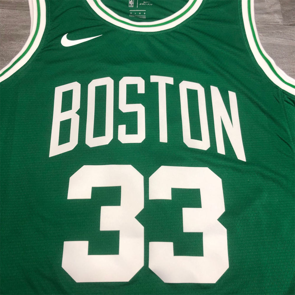 NBA Boston Celtics round neck Retro Green Jersey Bird#33 S-XXL
