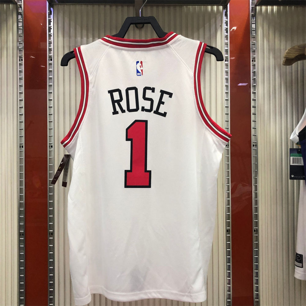 NBA Chicago Bulls Round neck White Jersey ROSE#1 S-XXL