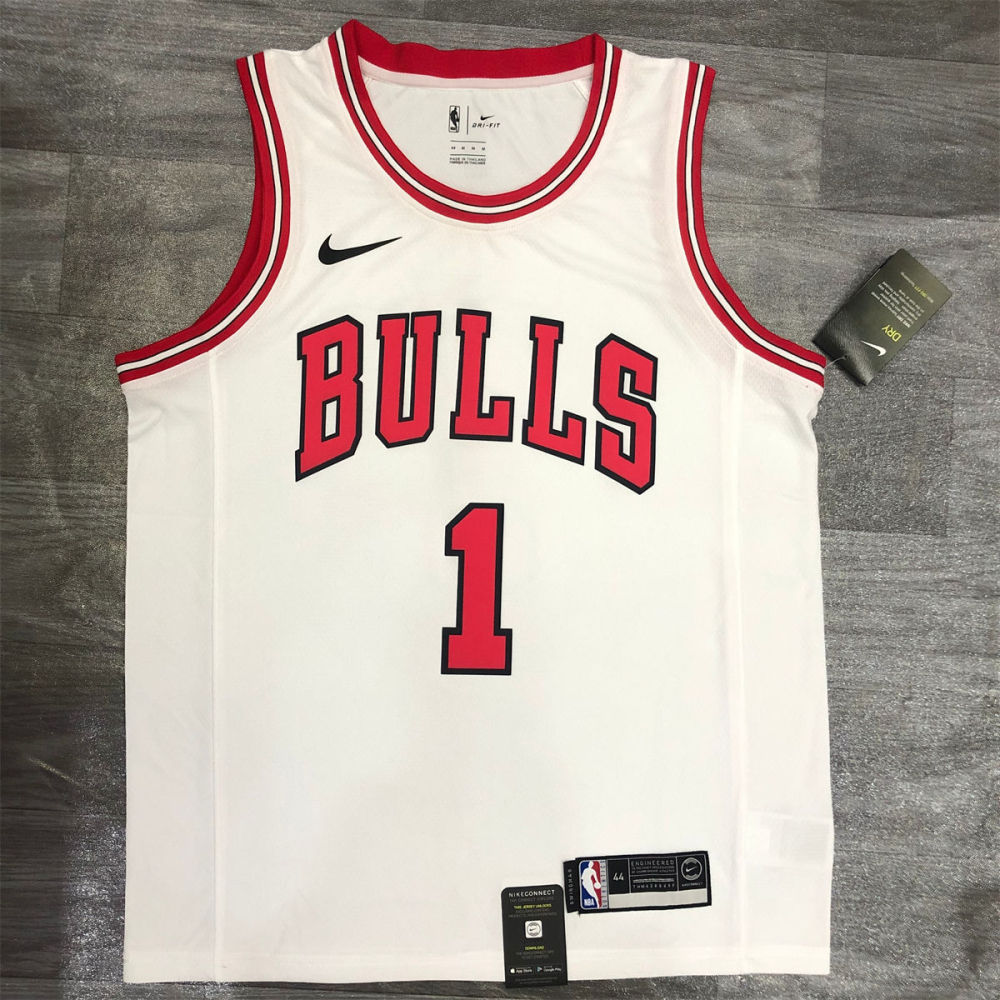 NBA Chicago Bulls Round neck White Jersey ROSE#1 S-XXL