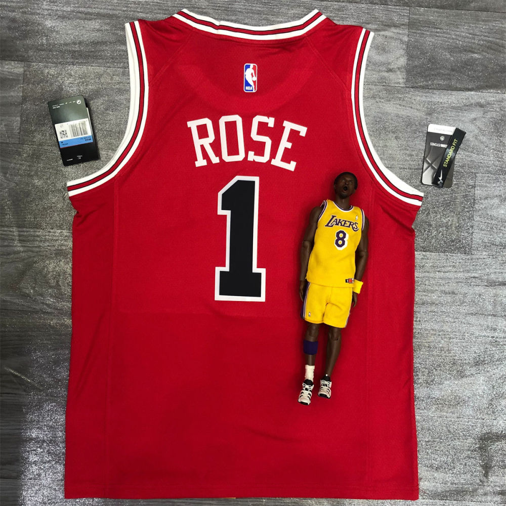 NBA Chicago Bulls Round neck Red Jersey ROSE#1 S-XXL