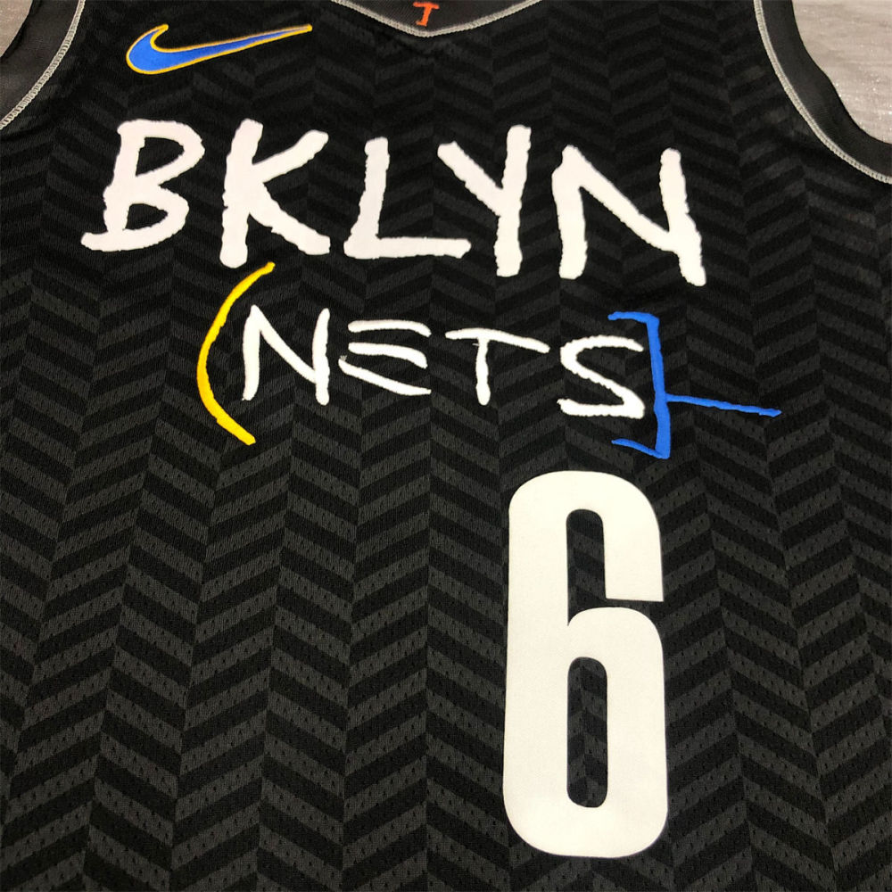 NBA Brooklyn Nets V neck Black Jersey JORDAN#6 S-XXL