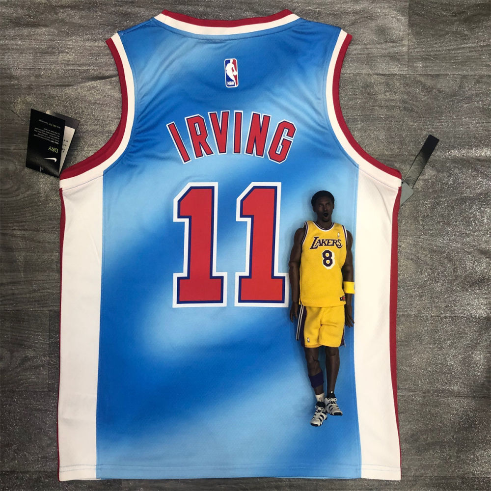 NBA Brooklyn Nets Round neck Blue Jersey IRVING#11 S-XXL