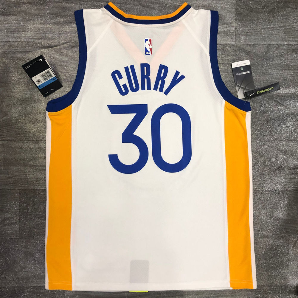 NBA Golden State Warriors V neck White Jersey CURRY#30 S-XXL