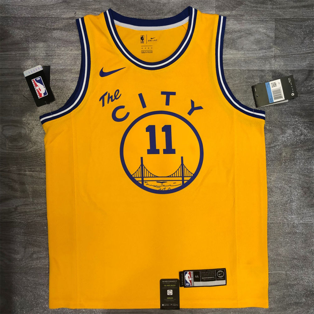NBA Golden State Warriors Round neck Yellow Jersey THOMPSON#11 S-XXL
