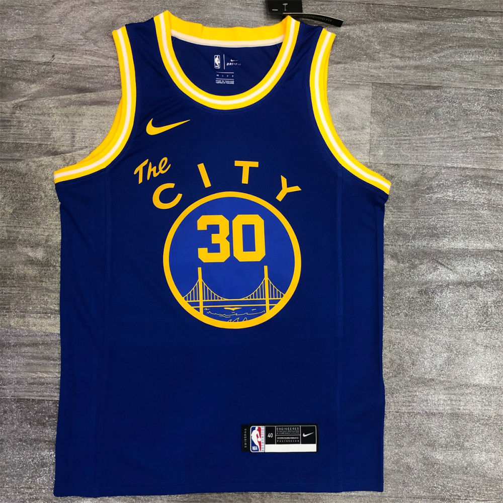 NBA Golden State Warriors Round neck Blue Jersey CURRY#30 S-XXL