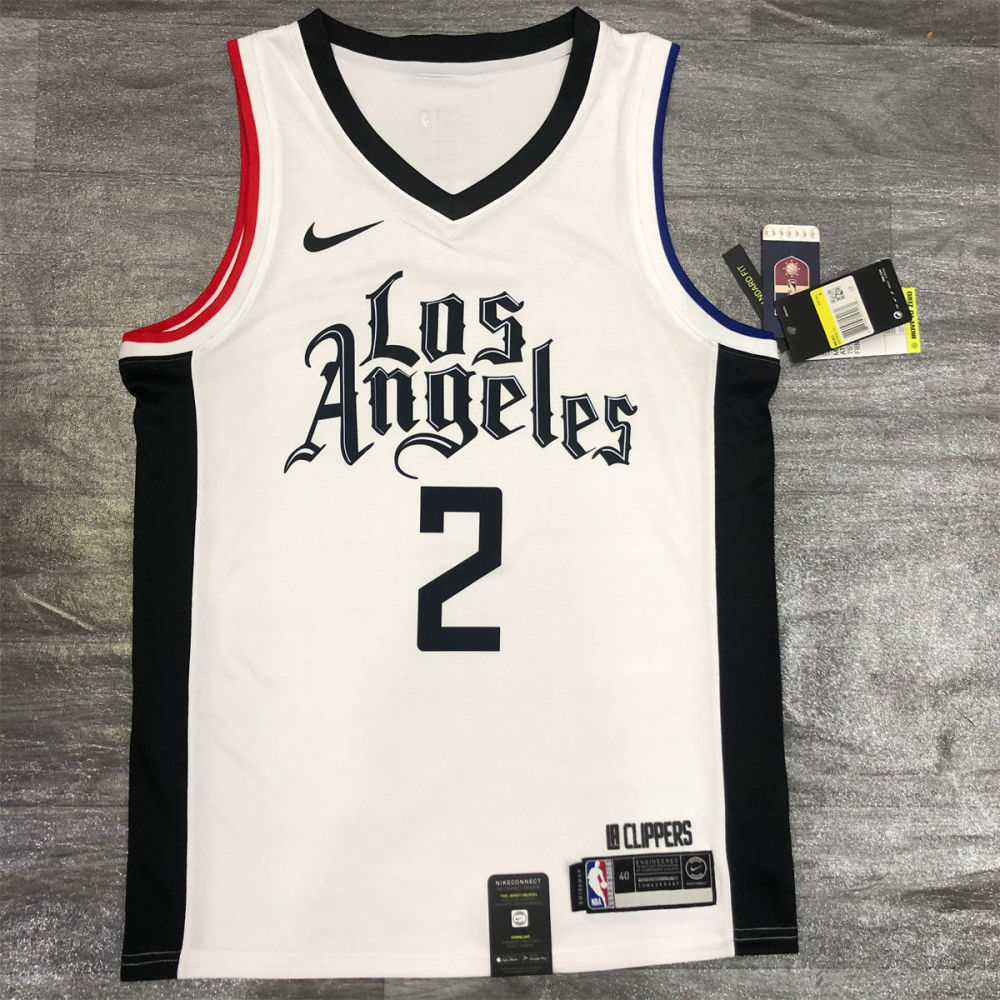 NBA Los Angeles Clippers V neck White Jersey LEONARD#2 S-XXL
