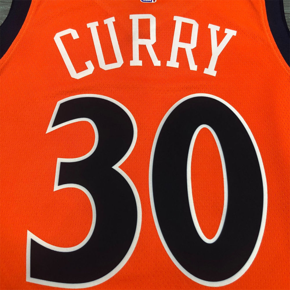 NBA Golden State Warriors V neck Orange Jersey CURRY#30 S-XXL