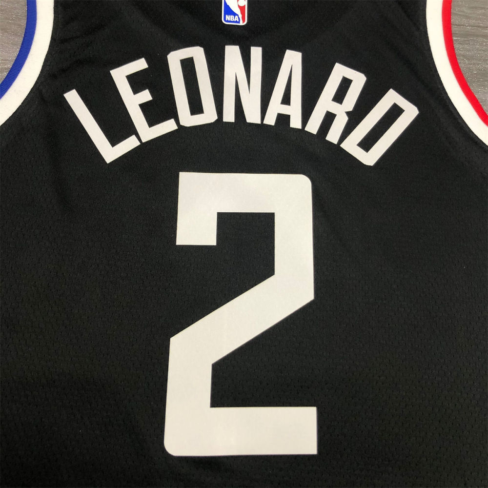NBA Los Angeles Clippers V neck Black Jersey LEONARD#2 S-XXL
