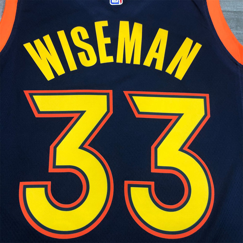 NBA Golden State Warriors V neck Black Jersey WISEMAN#33 S-XXL