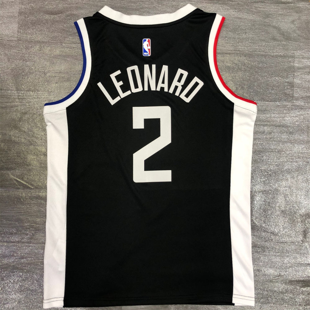 NBA Los Angeles Clippers V neck Black Jersey LEONARD#2 S-XXL