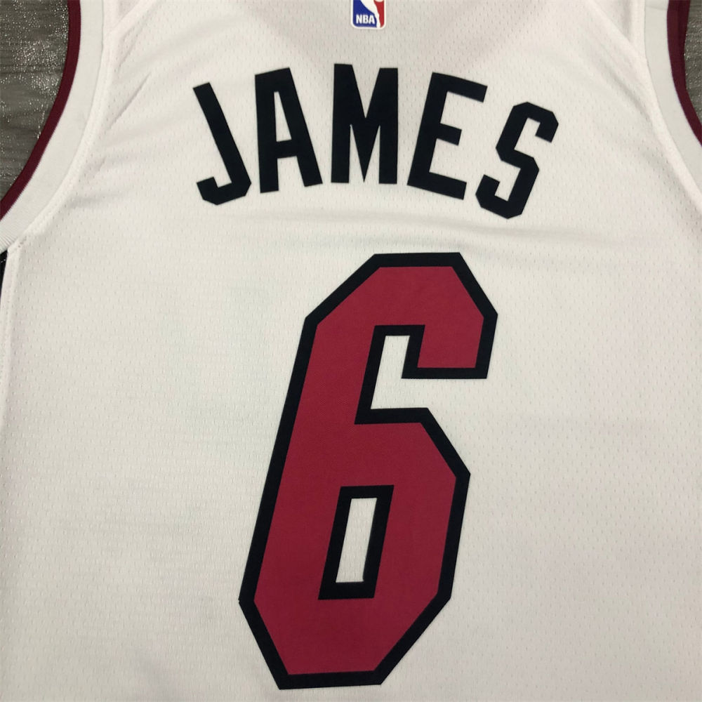 NBA Miami Hearts V-Neck White Jersey JAMES#6 S-XXL