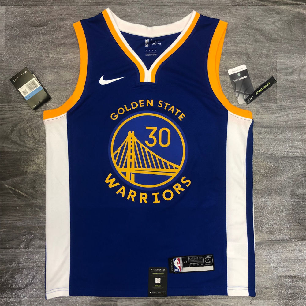 NBA Golden State Warriors V neck Blue Jersey CURRY#30 S-XXL