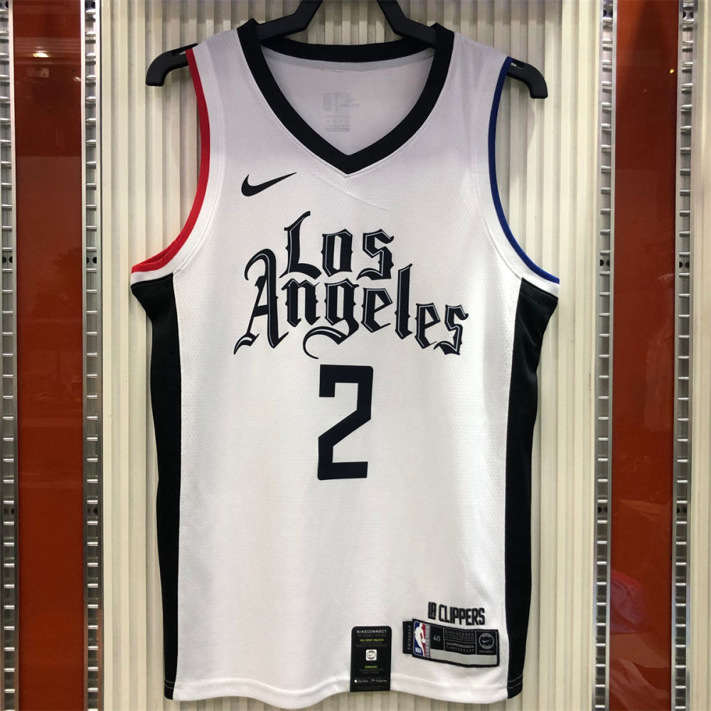 NBA Los Angeles Clippers V neck White Jersey LEONARD#2 S-XXL