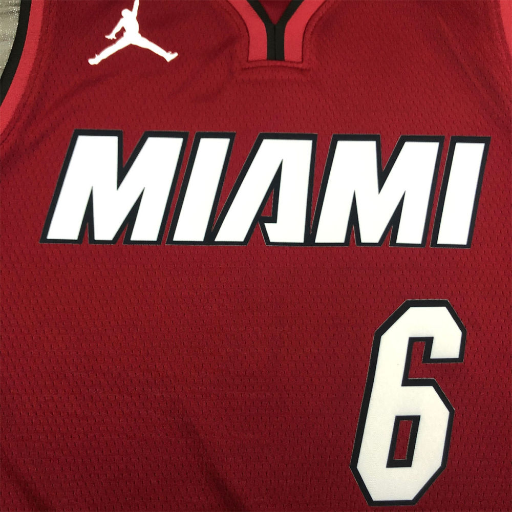 NBA Miami Hearts V-Neck Red Jersey JAMES#6 S-XXL