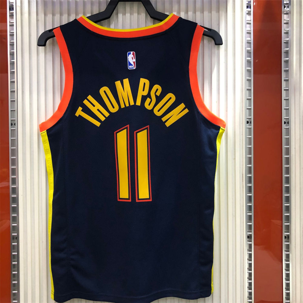 NBA Golden State Warriors V neck Black Jersey THOMPSON#11 S-XXL